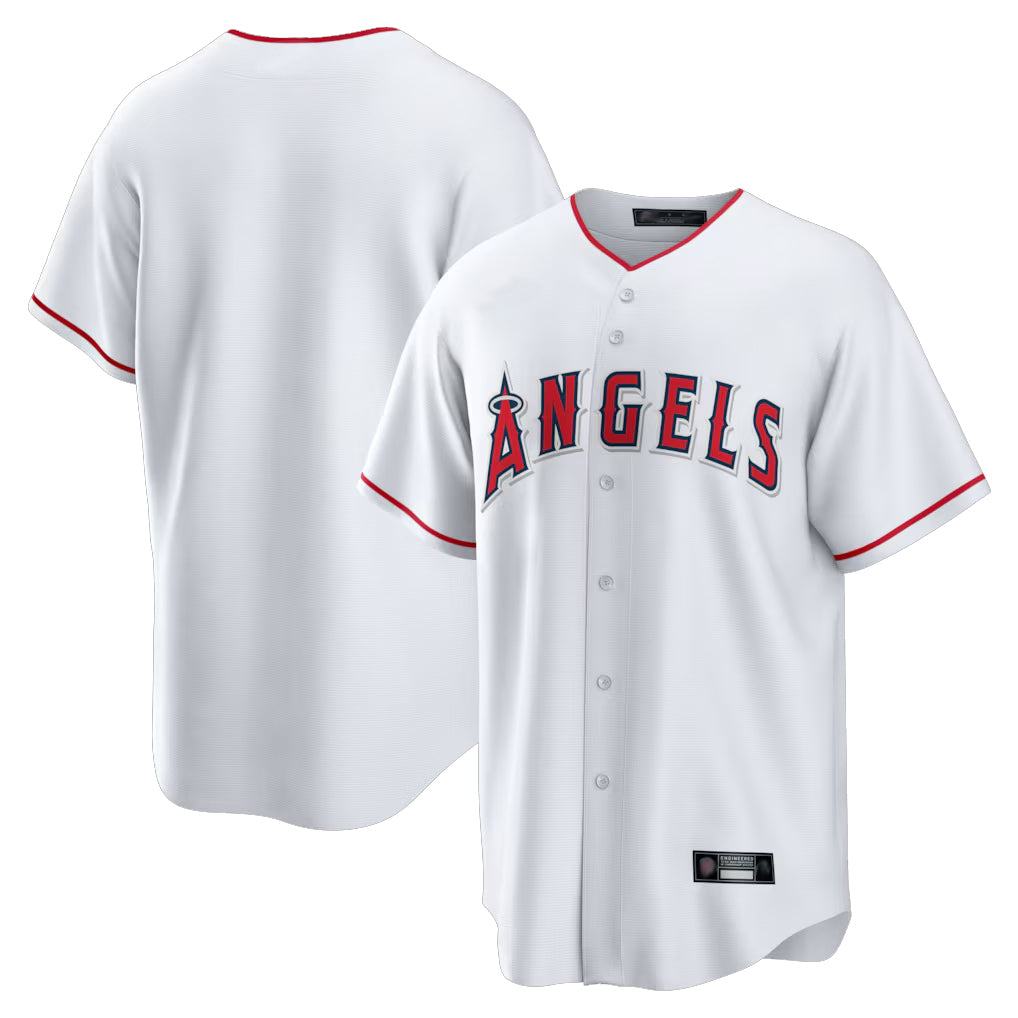 Tlead LA.Angels White Home Game Blank Player Stitched Jerseys