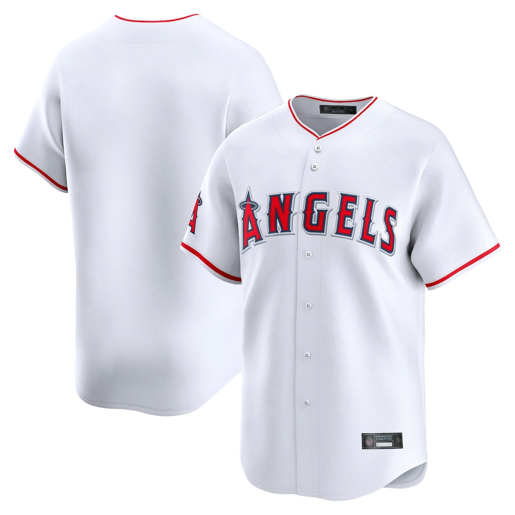 Tlead LA.Angels White Limited Home Blank Player Stitched Jerseys