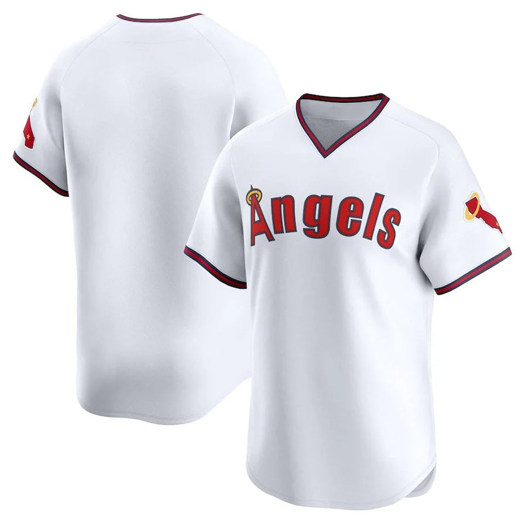 Tlead LA.Angels White T-shirt Home Limited Blank Player Stitched Jerseys