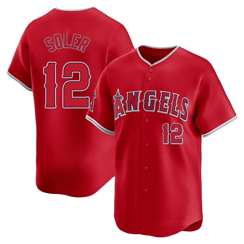 Tlead LA.Angels #12 Jorge Soler Player Red Home Limited Stitched Jerseys
