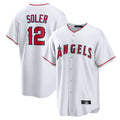 Tlead LA.Angels #12 Jorge Soler Player White Home Game Stitched Jerseys