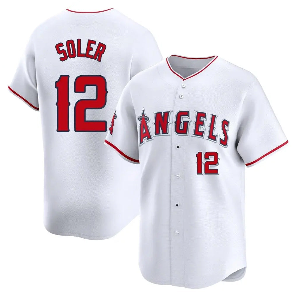 Tlead LA.Angels #12 Jorge Soler Player White Limited Home Stitched Jerseys
