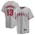 Tlead LA.Angels #13 Drew Pomeranz Player Gray Home Game Stitched Jerseys