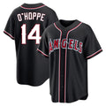 Tlead LA.Angels #14 Logan O'Hoppe Player Black Fashion Out Home Game Stitched Jerseys