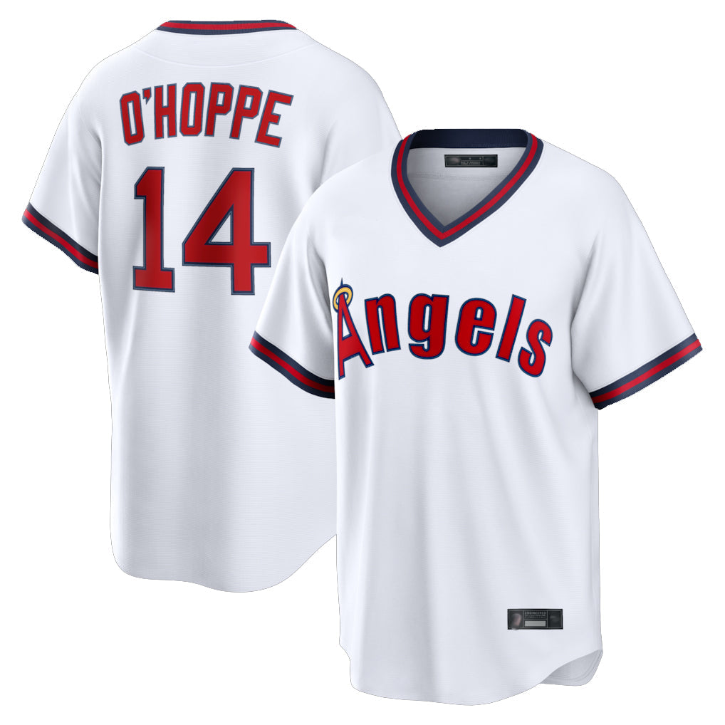 Tlead LA.Angels #14 Logan O'Hoppe Player White T-shirt Home Game Stitched Jerseys