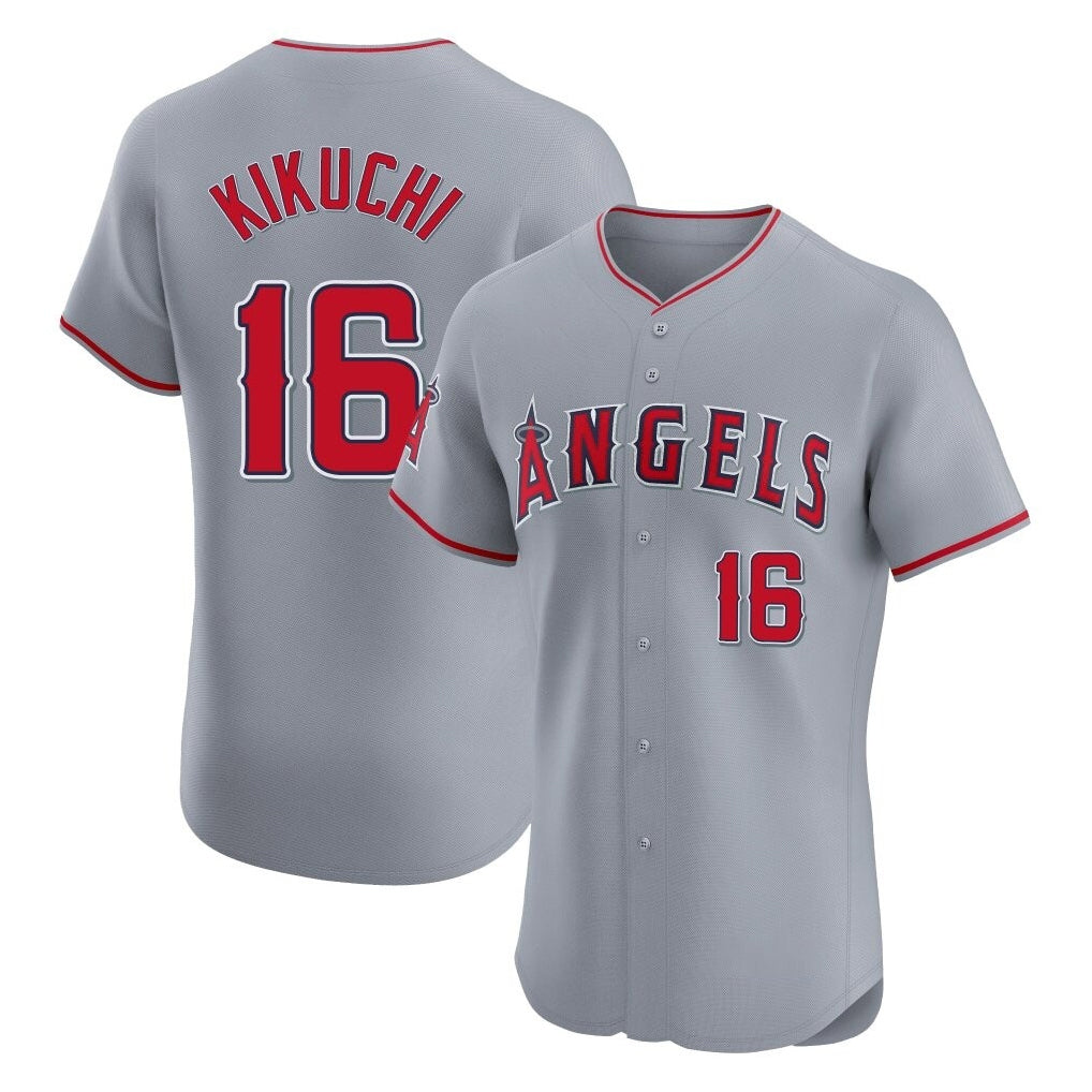 Tlead LA.Angels #16 Yusei Kikuchi Player Gray Home Limited Elite Stitched Jerseys