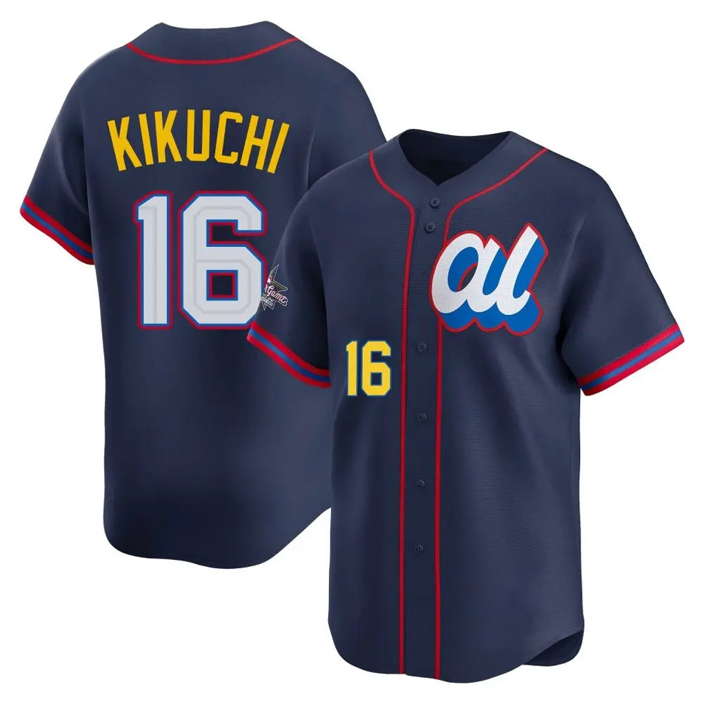 Tlead LA.Angels #16 Yusei Kikuchi Player Navy Limited American League All-Star Edition Stitched Jerseys