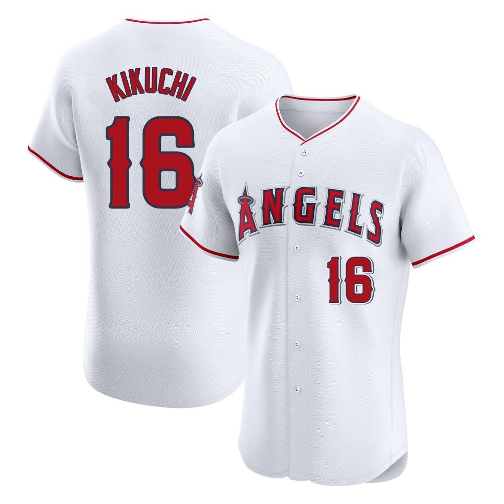 Tlead LA.Angels #16 Yusei Kikuchi Player White Limited Elite Stitched Home Jerseys