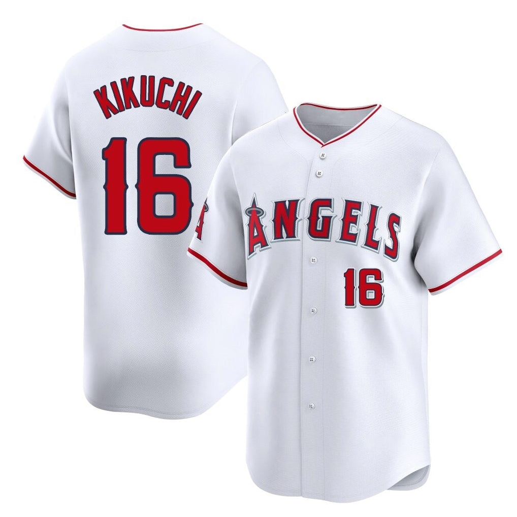 Tlead LA.Angels #16 Yusei Kikuchi Player White Limited Home Stitched Jerseys