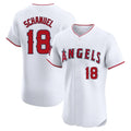 Tlead LA.Angels #18 Nolan Schanuel Player White Limited Elite Stitched Home Jerseys