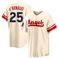 Tlead LA.Angels #25 Travis d'Arnaud Player Cream City Connect Home Stitched Jerseys