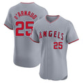 Tlead LA.Angels #25 Travis d'Arnaud Player Gray Home Limited Elite Stitched Jerseys