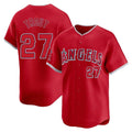 Tlead LA.Angels #27 Mike Trout Player Red Home Limited Stitched Jerseys
