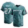 Tlead LA.Angels #27 Mike Trout Player Teal Limited American League Game Vapor Premier All-Star Stitched Jerseys