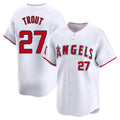 Tlead LA.Angels #27 Mike Trout Player White Limited Home Stitched Jerseys