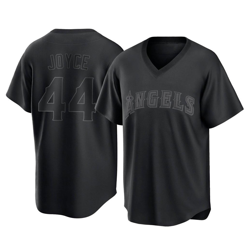 Tlead LA.Angels #44 Ben Joyce Player Black Pitch Fashion T-shirt Stitched Jerseys
