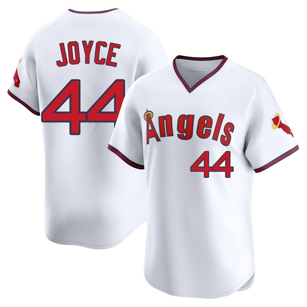 Tlead LA.Angels #44 Ben Joyce Player White T-shirt Home Limited Stitched Jerseys