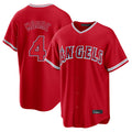 Tlead LA.Angels #4 Christian Moore Player Red Home Game Stitched Jerseys