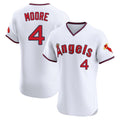 Tlead LA.Angels #4 Christian Moore Player White T-shirt Home Limited Stitched Jerseys