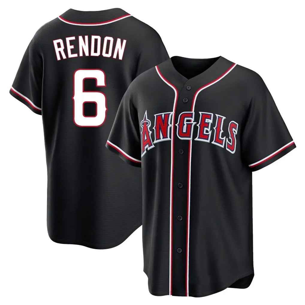 Tlead LA.Angels #6 Anthony Rendon Player Black Fashion Out Home Game Stitched Jerseys