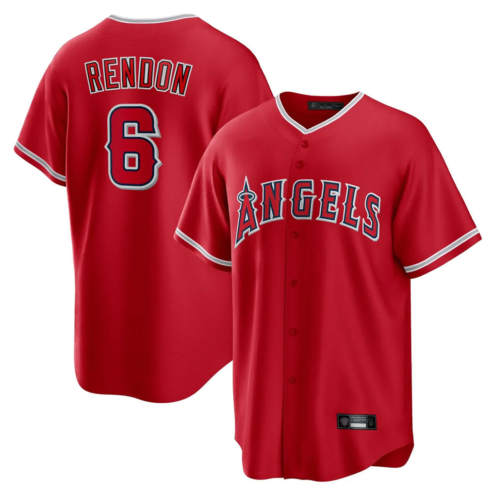 Tlead LA.Angels #6 Anthony Rendon Player Red Home Game Stitched Jerseys