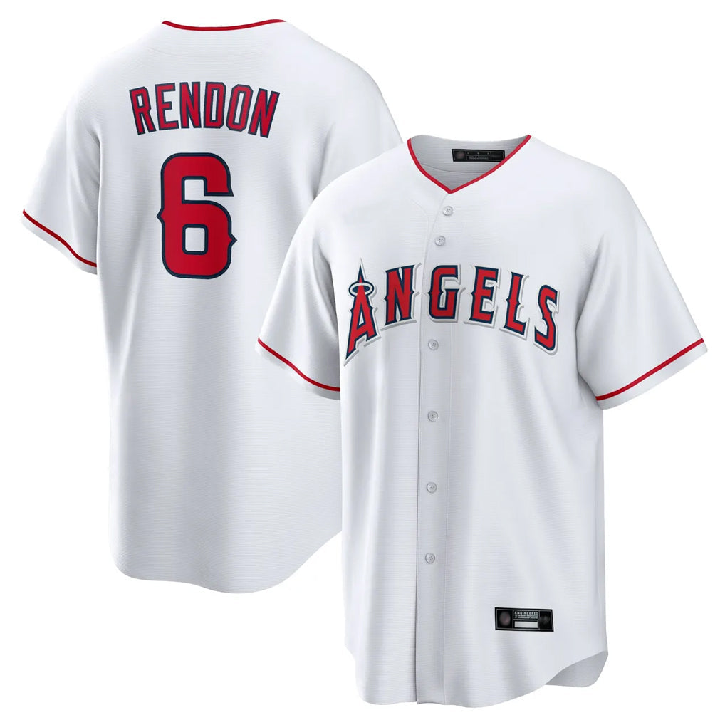 Tlead LA.Angels #6 Anthony Rendon Player White Home Game Stitched Jerseys