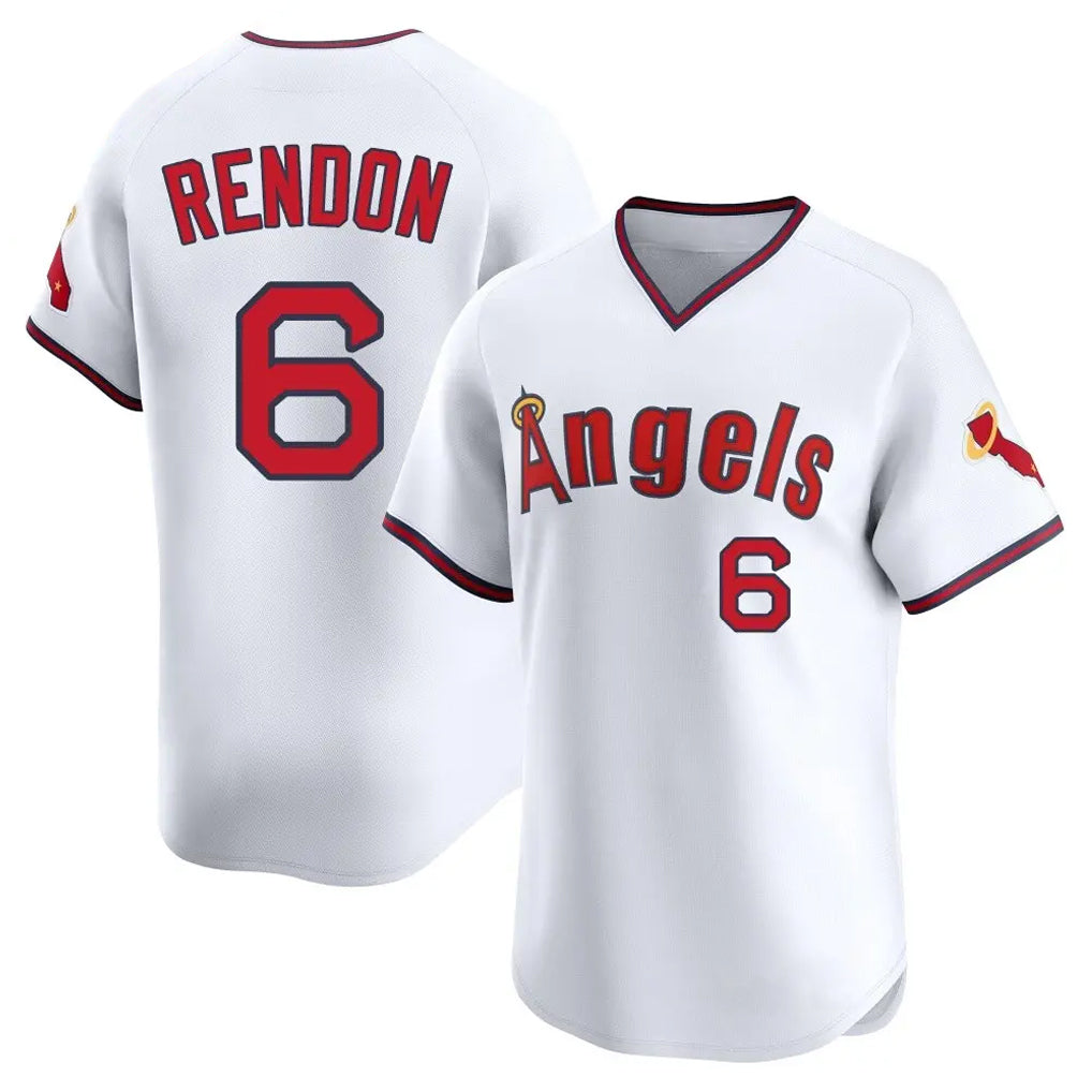 Tlead LA.Angels #6 Anthony Rendon Player White T-shirt Home Limited Stitched Jerseys