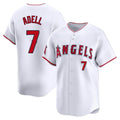 Tlead LA.Angels #7 Jo Adell Player White Limited Home Stitched Jerseys