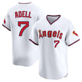 Tlead LA.Angels #7 Jo Adell Player White T-shirt Home Limited Stitched Jerseys