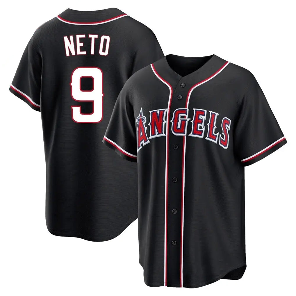 Tlead LA.Angels #9 Zach Neto Player Black Fashion Out Home Game Stitched Jerseys