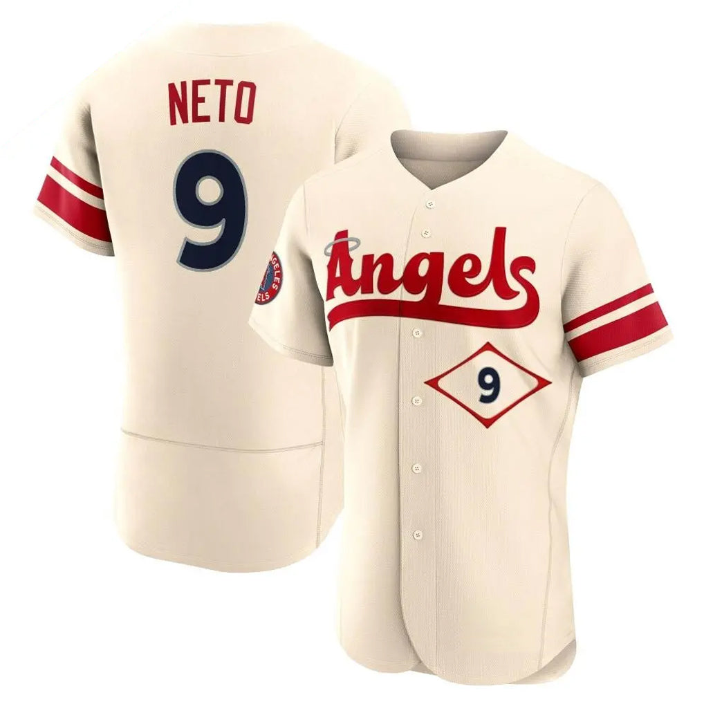 Tlead LA.Angels #9 Zach Neto Player Cream City Connect Limited ELite Home Stitched Jerseys