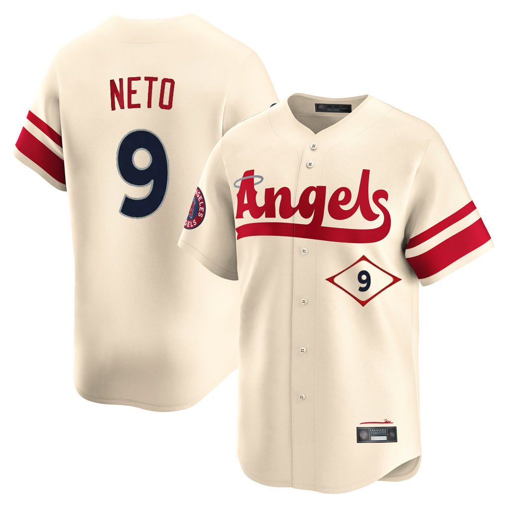 Tlead LA.Angels #9 Zach Neto Player Cream City Connect Limited Home Stitched Jerseys