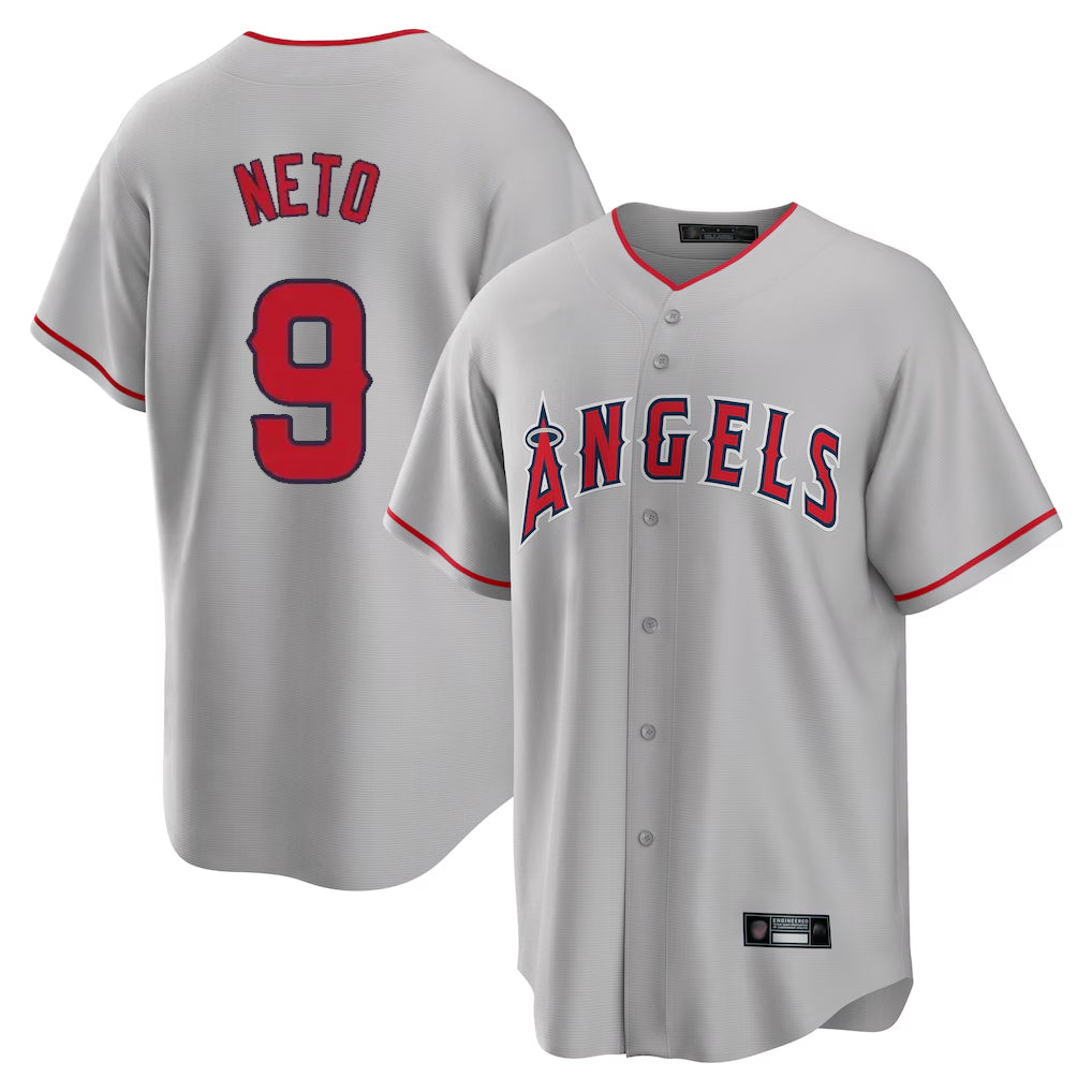 Tlead LA.Angels #9 Zach Neto Player Gray Home Game Stitched Jerseys