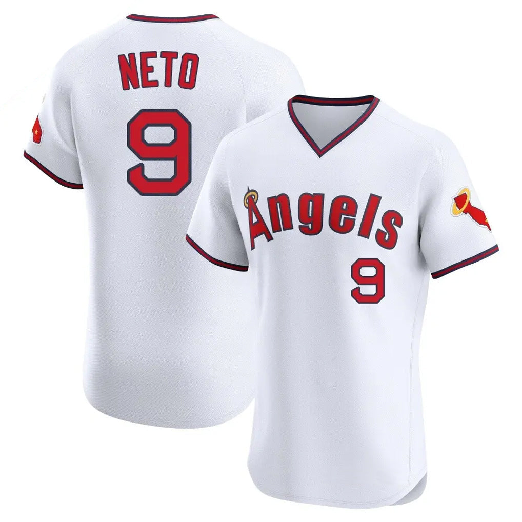 Tlead LA.Angels #9 Zach Neto Player White T-shirt Home Limited Elite Stitched Jerseys