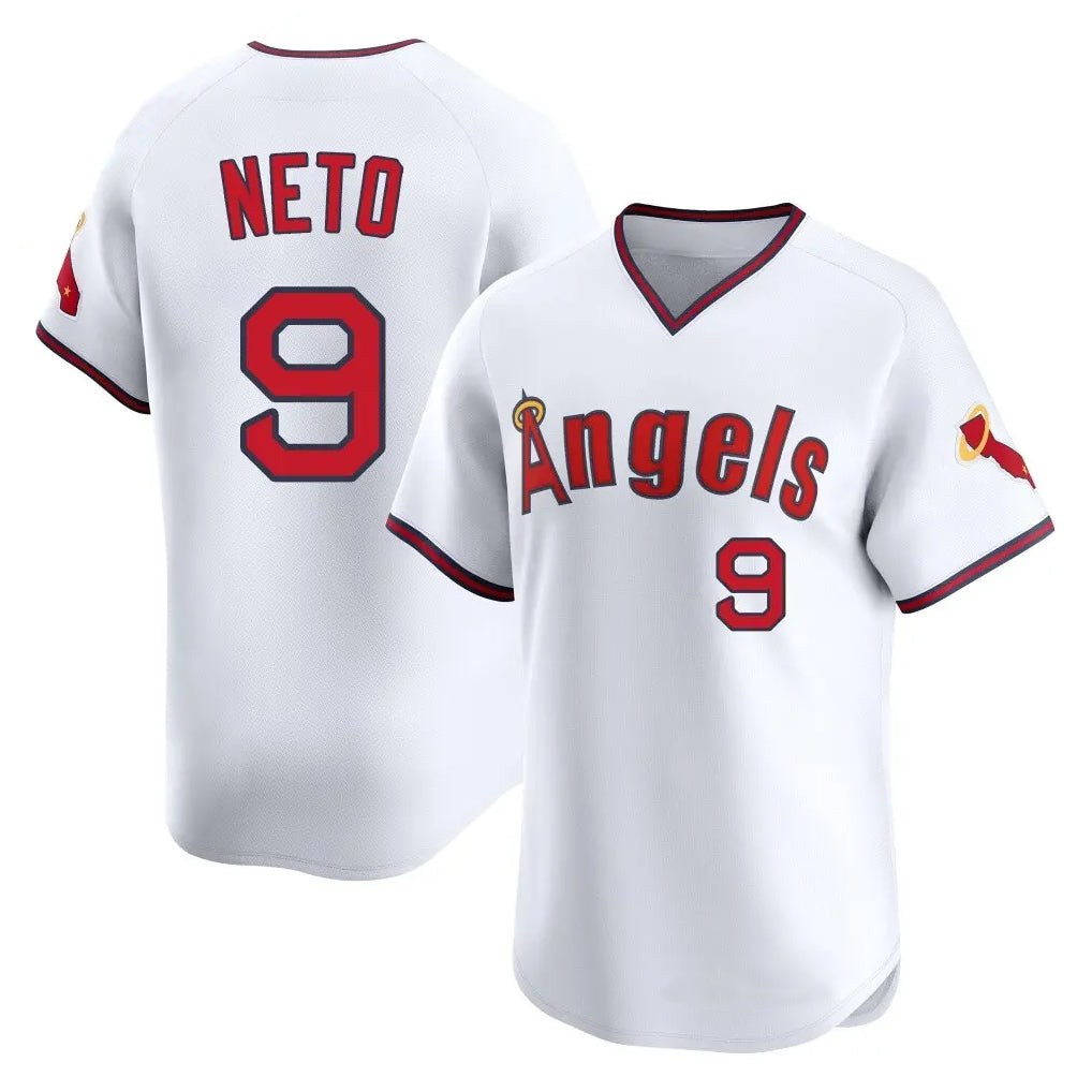 Tlead LA.Angels #9 Zach Neto Player White T-shirt Home Limited Stitched Jerseys
