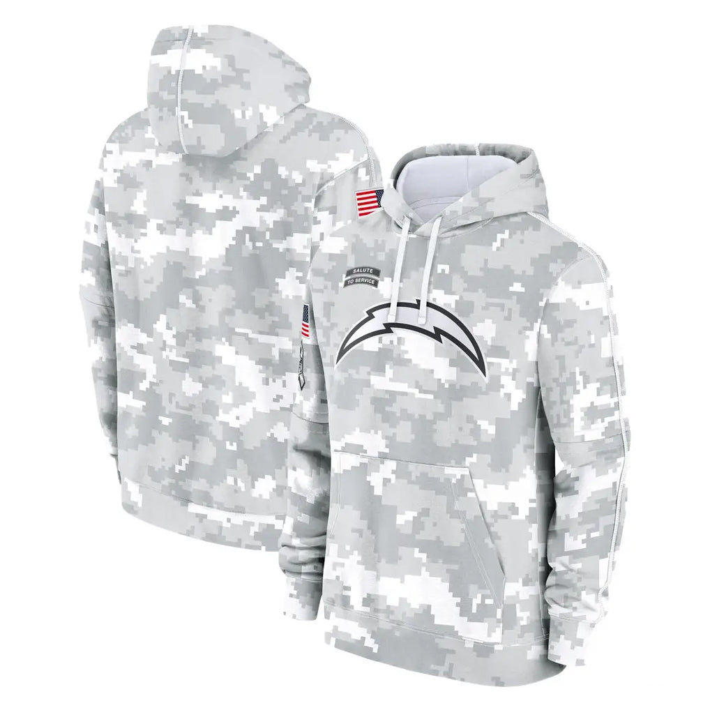 Tlead LA.Chargers Arctic Camo Salute to Service Hoodies Limited Game Blank Player Stitched Jerseys
