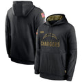 Tlead LA.Chargers Black Salute to Service Hoodies Limited Game Blank Player Stitched Jerseys