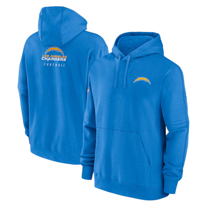 Tlead LA.Chargers Blue LOGO Pullover Hoodies Home Game Blank Player Stitched Jerseys