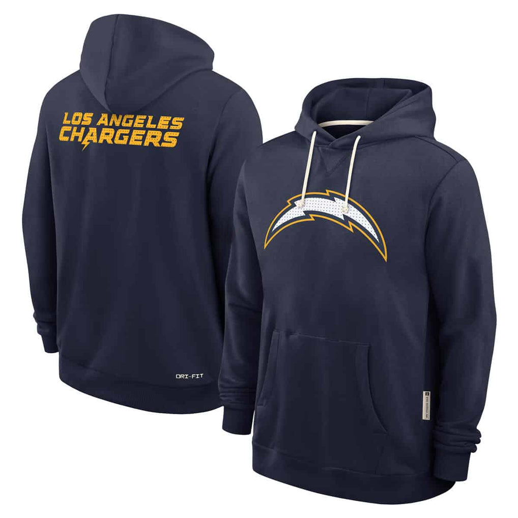 Tlead LA.Chargers Navy LOGO Pullover Hoodies Home Game Blank Player Stitched Jerseys