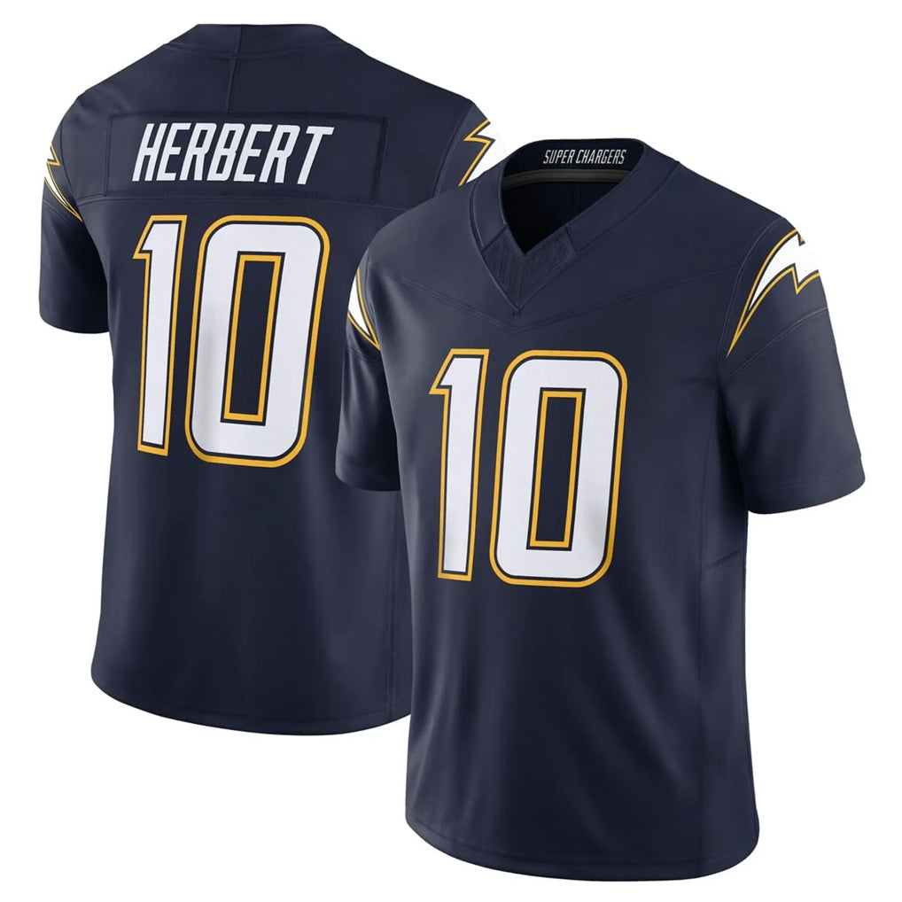 Tlead LA.Chargers #10 Justin Herbert Player Navy Vapor F.U.S.E. Limited Home Game Stitched Jerseys