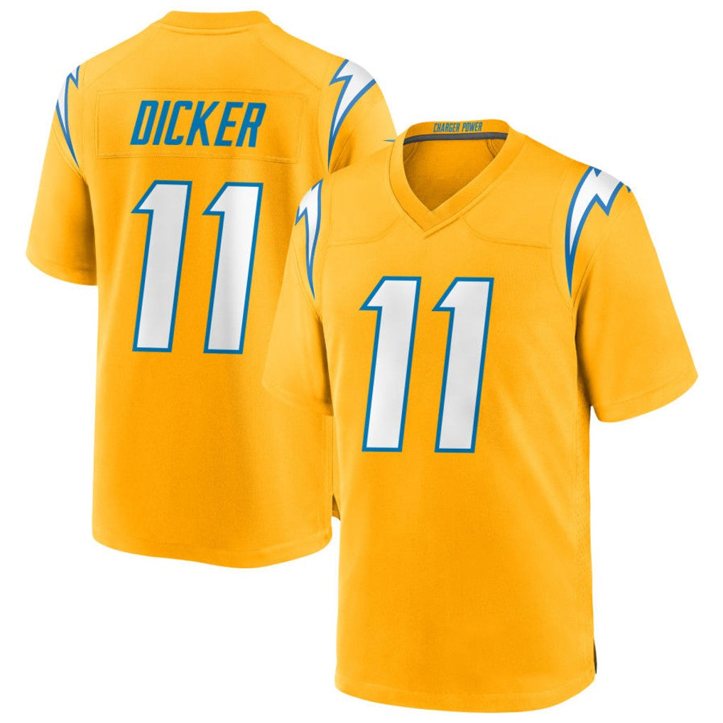 Tlead LA.Chargers #11 Cameron Dicker Player Gold Home Game Stitched Jerseys