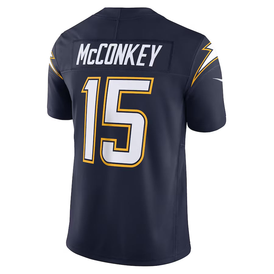 Tlead LA.Chargers #15 Ladd McConkey Navy Vapor F.U.S.E. Limited Stitched Jerseys