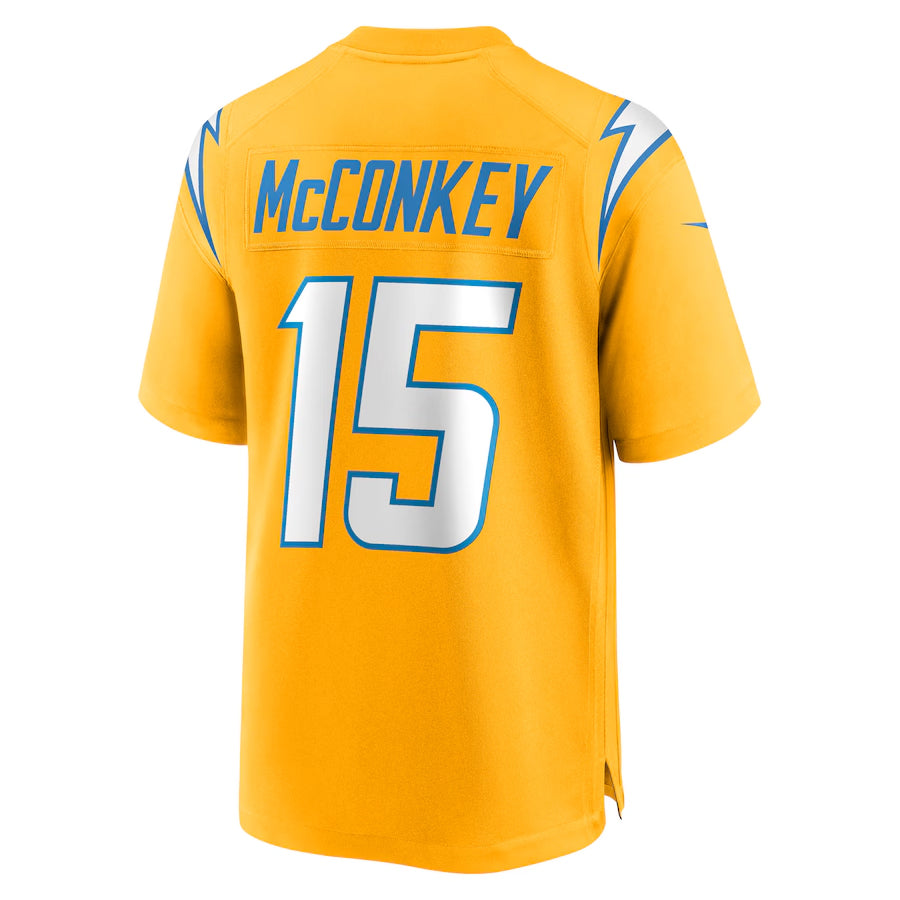 Tlead LA.Chargers #15 Ladd McConkey Player Gold Game Stitched Jerseys