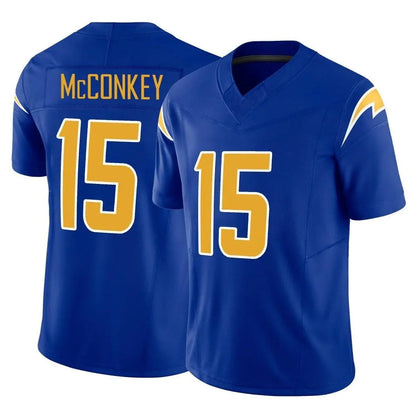 Tlead LA.Chargers #15 Ladd McConkey Player Royal Limited Vapor F.U.S.E. Home Game Stitched Jerseys