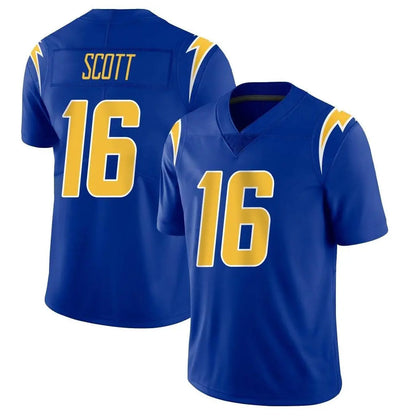 Tlead LA.Chargers #16 J.K. Scott Player Royal Limited Vapor Home Game Stitched Jerseys