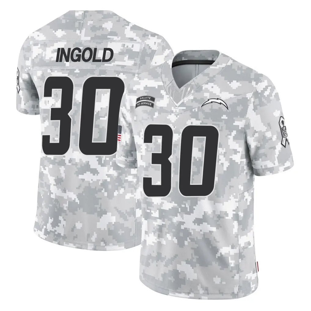 Tlead LA.Chargers #30 Alec Ingold Player Arctic Camo Salute To Service Limited Game Stitched Jerseys