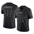 Tlead LA.Chargers #30 Alec Ingold Player Black Limited Reflective Home Game Stitched Jerseys