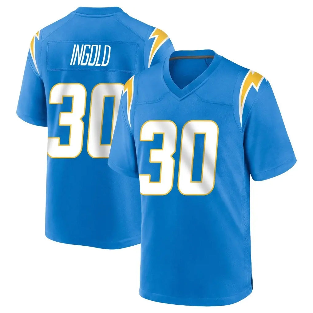 Tlead LA.Chargers #30 Alec Ingold Player Blue Home Game Stitched Jerseys