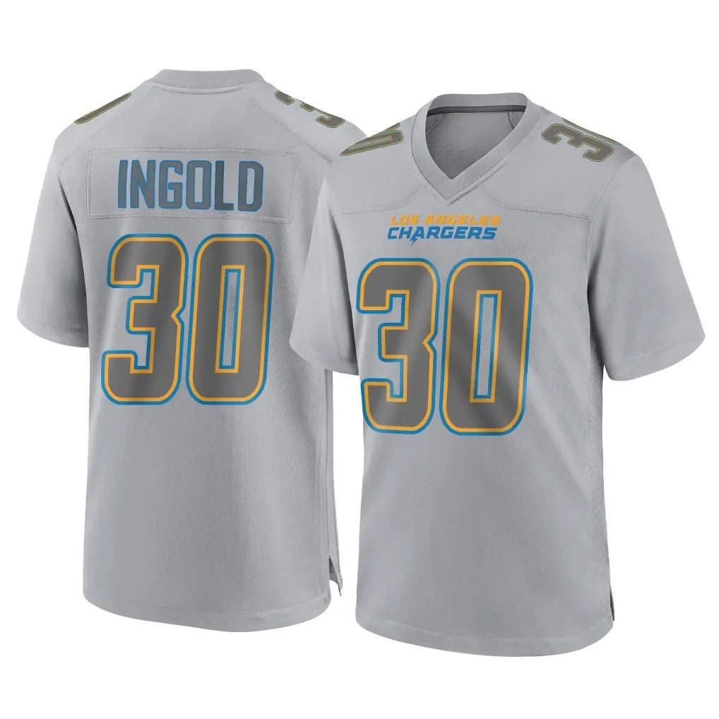Tlead LA.Chargers #30 Alec Ingold Player Gray Atmosphere Fashion Home Game Stitched Jerseys