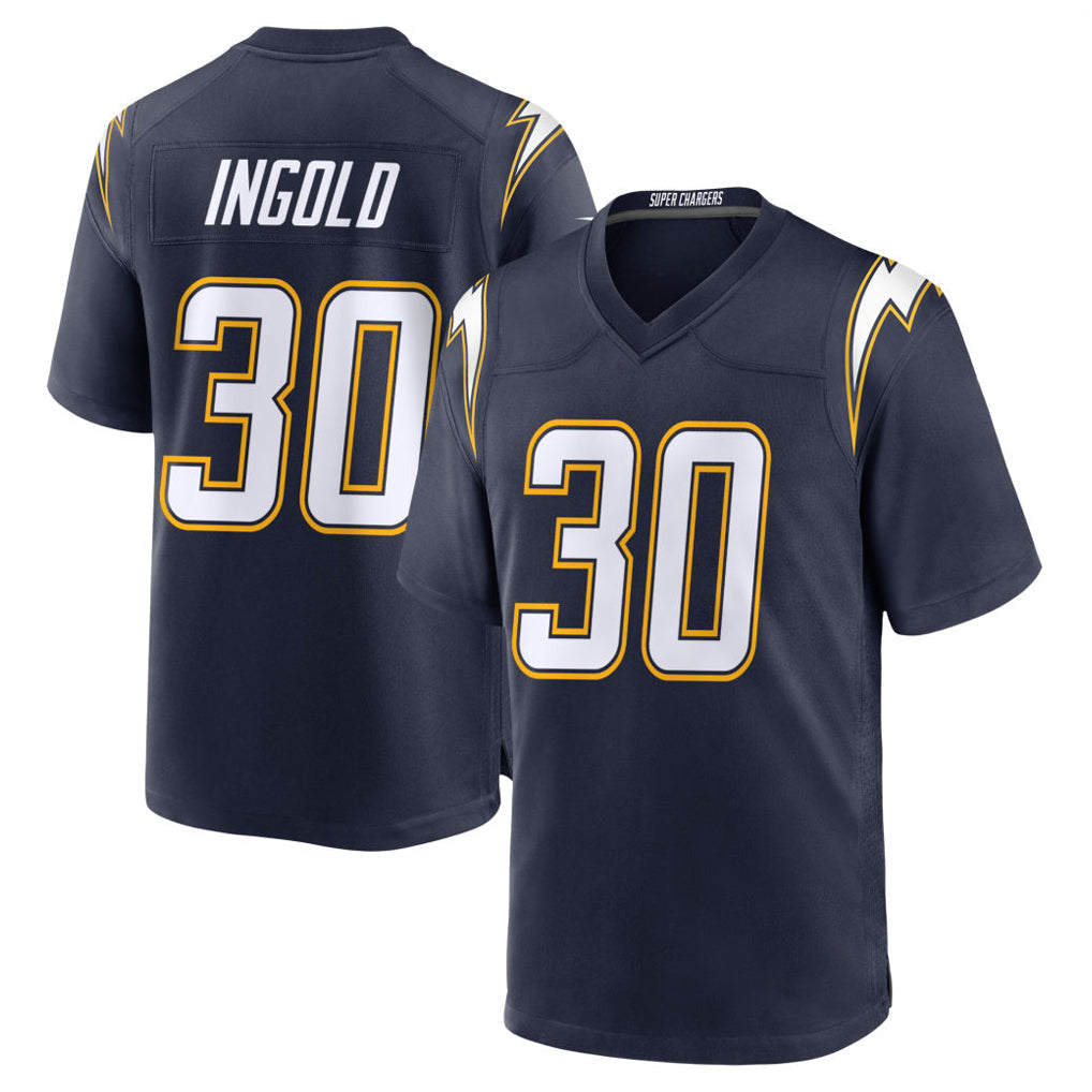 Tlead LA.Chargers #30 Alec Ingold Player Navy Alternate Home Game Stitched Jerseys